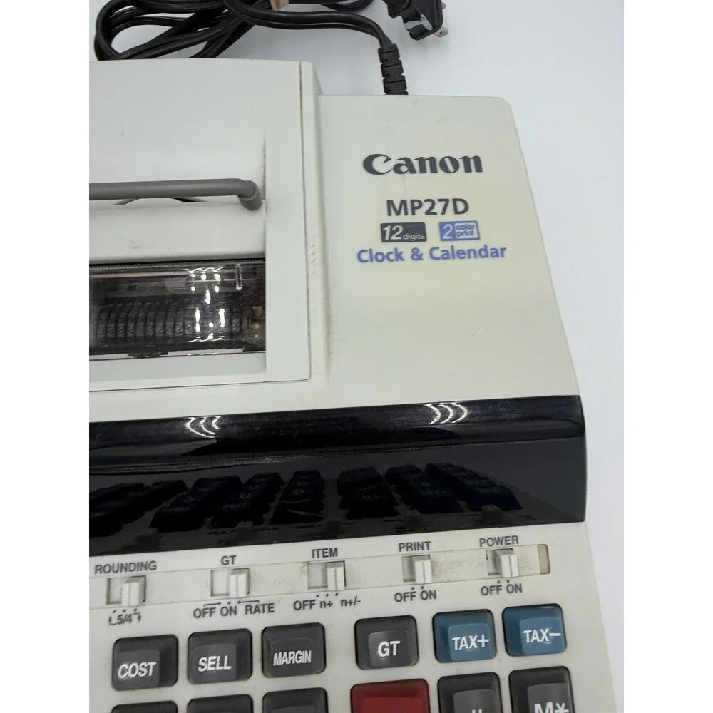 Canon MP27D Business Calculator Clock Calendar 12 Digits 2-Color Print